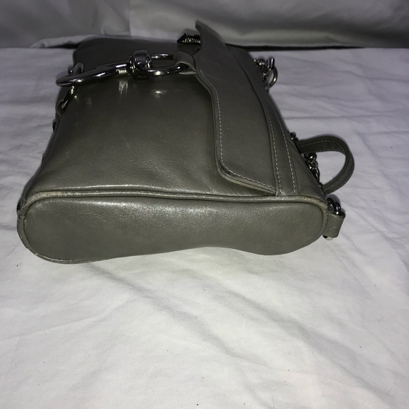 REBECCA MINKOFF Mini M.A.C Gray Leather Chain Strap Crossbody - Picture 4 of 9